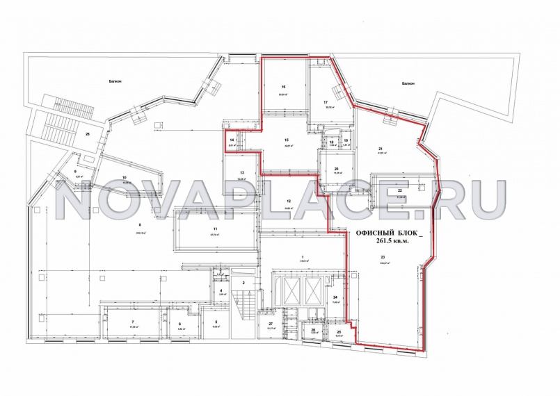 Аренда офиса в бизнес-центре в Москве 262 м2