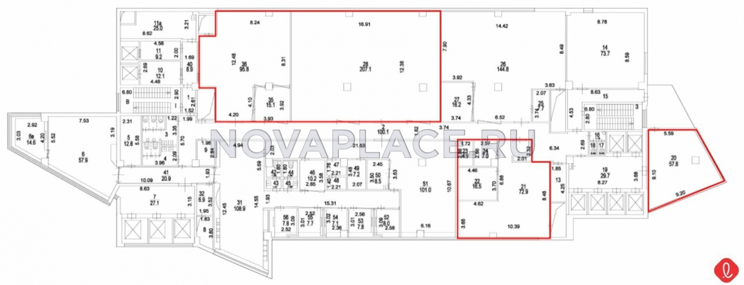 Аренда офиса в бизнес-центре в Москве 422 м2