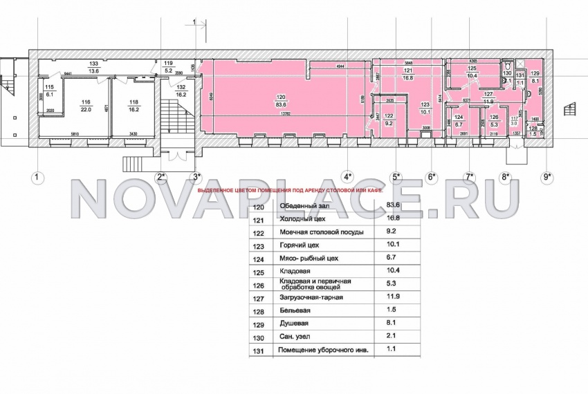 Аренда помещения свободного назначения (ПСН) в Москве 166 м2